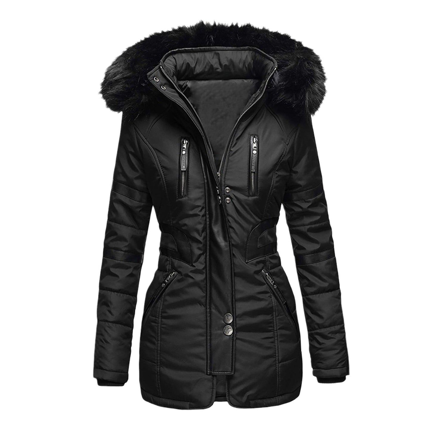 Dames fonction parka avec capuche amovible et garniture en fausse fourrure tendance Chic und Still