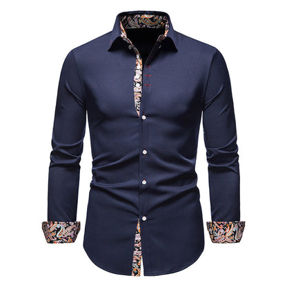 Chemise élégante à manches longues pour homme avec un motif paisley accrocheur Chic und Stil