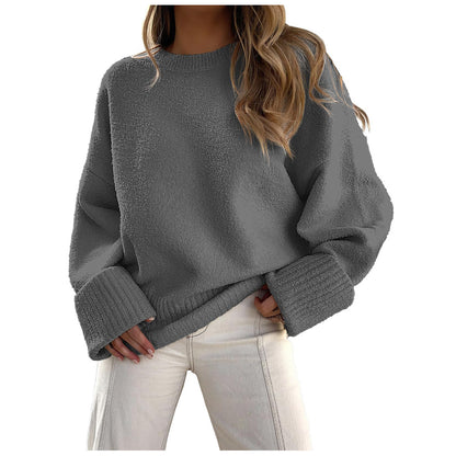 Dames Pull en laine moelleux oversized avec larges bords Chic und Stil