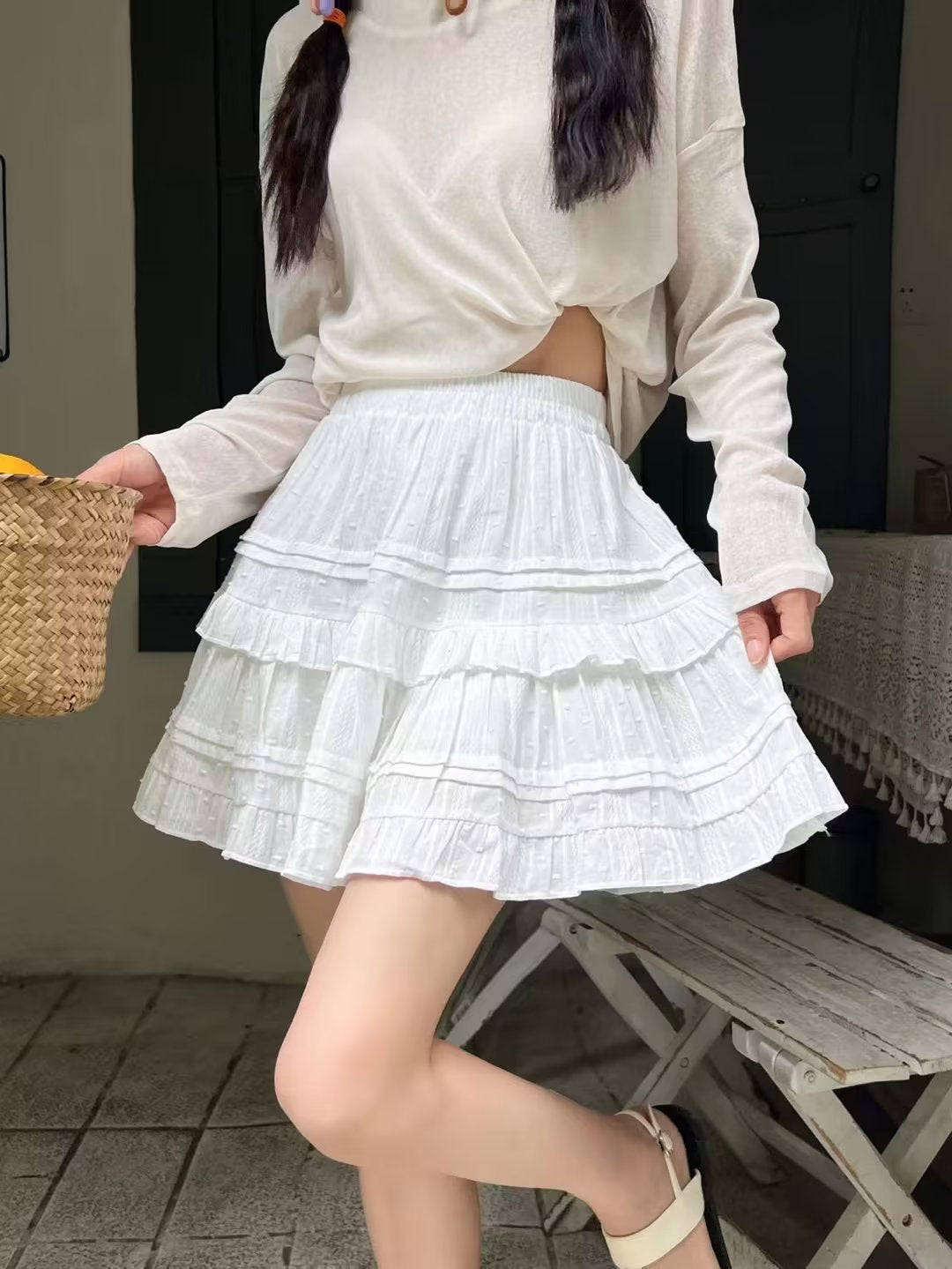 Jupe à volants pour femmes avec taille élastique et design chic Chic & Stil