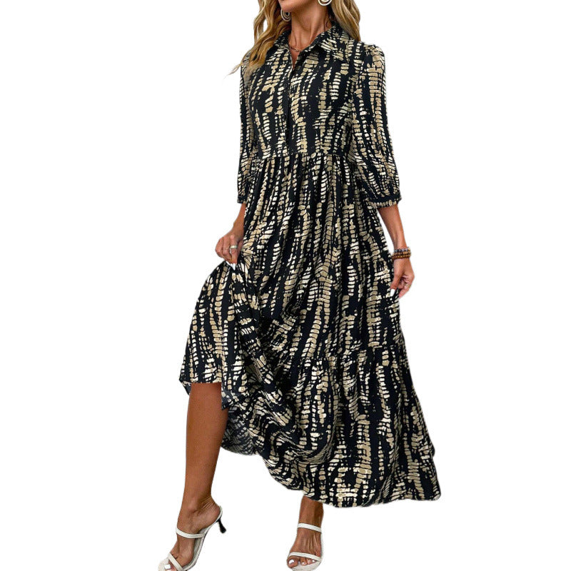 Robe maxi femme avec col décontracté et coupe décontractée Chic und Stil