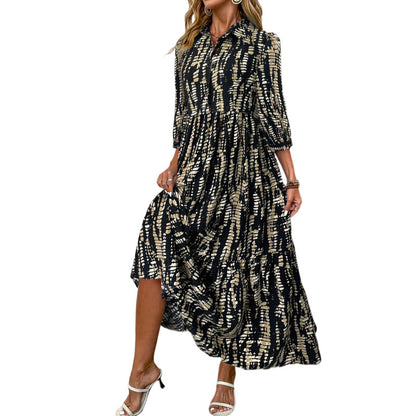 Robe maxi femme avec col décontracté et coupe décontractée Chic und Stil
