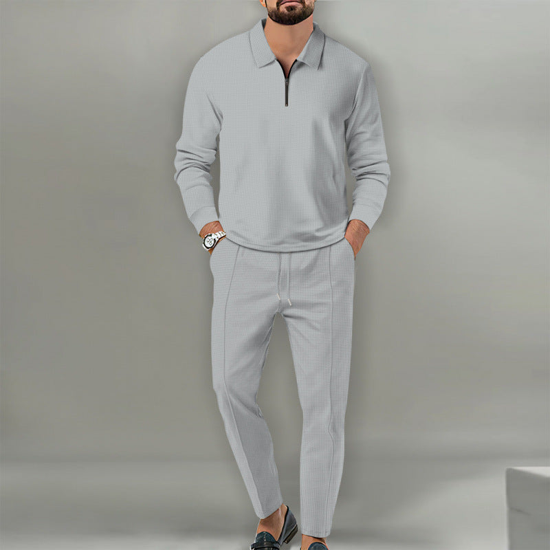Costume de loisirs pour hommes avec pull texturé et joggings à la mode Chic und Stil