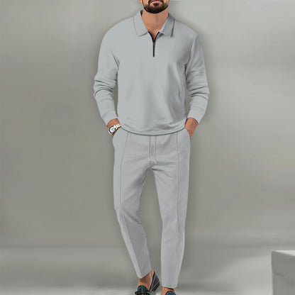 Costume de loisirs pour hommes avec pull texturé et joggings à la mode Chic und Stil