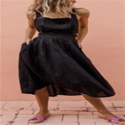 Robe maxi femme avec design sans épaules et poches latérales Chic und Stil