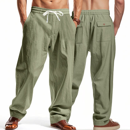 Light casual pants for men with elastic waist and practical pockets Chic and Style