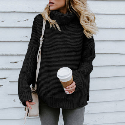 Pull en grosse maille pour femmes avec col montant et coupe décontractée Chic und Stil