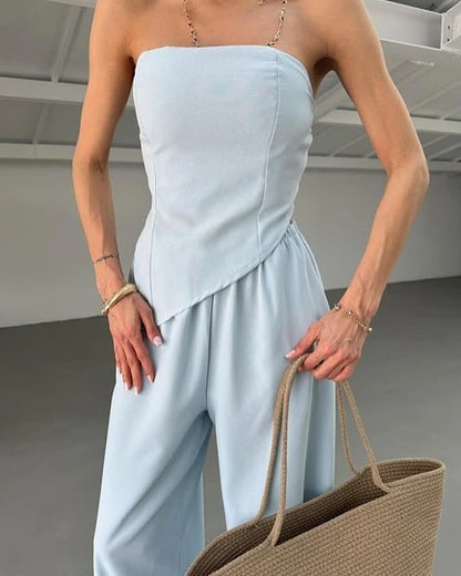 Dames élégant combinaisons avec découpe épaule nue et matériau fluide Chic und Stil