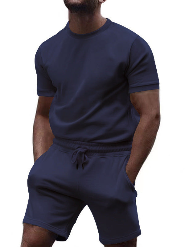 Short sleeve sports set for men with elastic waist Chic und Stil
