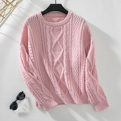 Pull en tricot pour femmes avec design en torsades texturées et col rond Chic und Stil