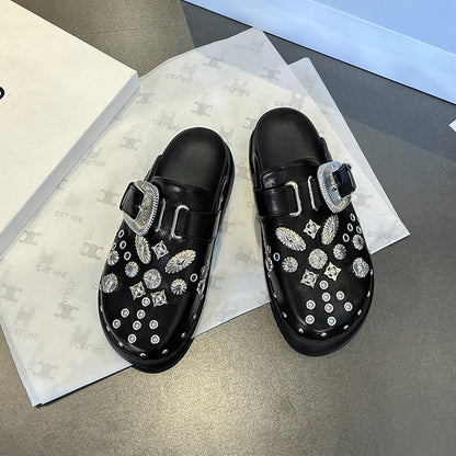 Sandales décoratives à lanières pour femmes avec décoration en strass Chic und Stil