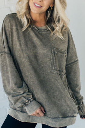 Women Oversized Comfortable Sweatshirt with Pockets Chic and Style