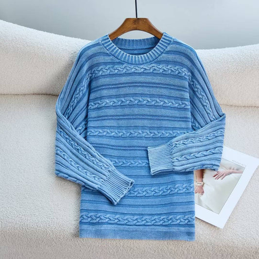 Pull en tricot pour femmes avec motif en relief et coupe décontractée Chic und Stil