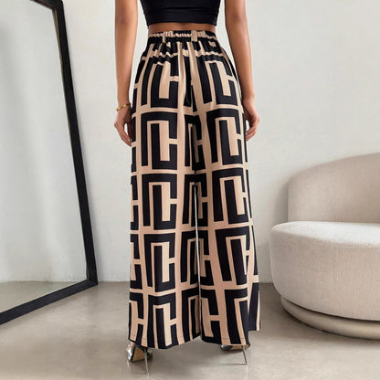 Chic und Stil graphic pattern palazzo pants for women