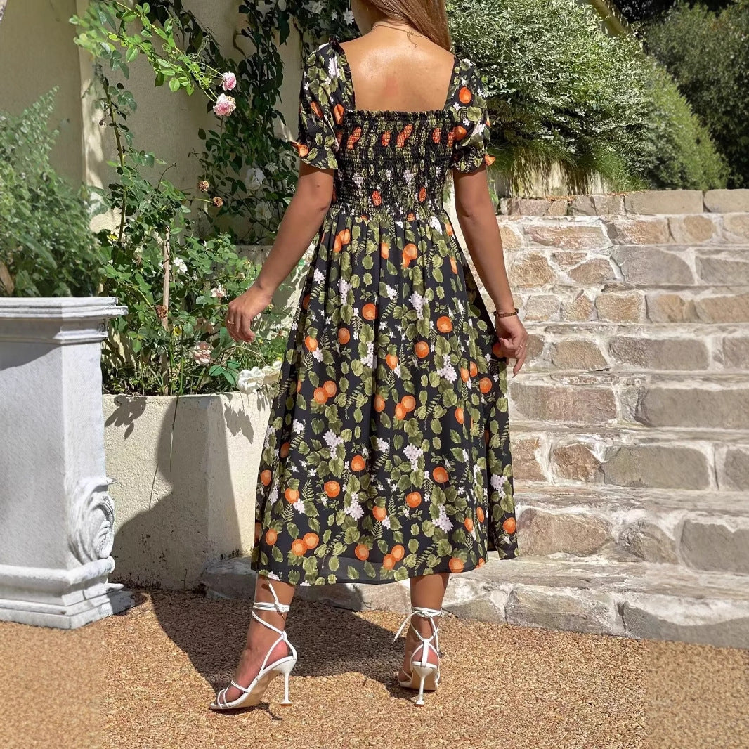 Robe maxi pour femmes avec broderies florales et insert élastique Chic und Stil