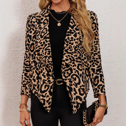 Blazer à motif animalier féminin tendance Chic und Stil