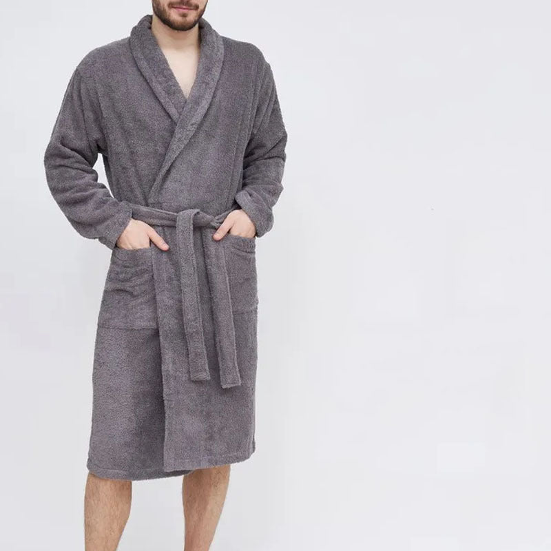 Cozy terry bathrobe for men with belt Chic und Stil