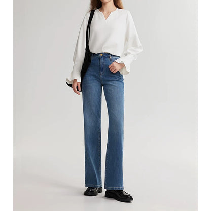 Blouse Femme Élégante à Manches Longues V-Cou Chic und Stil
