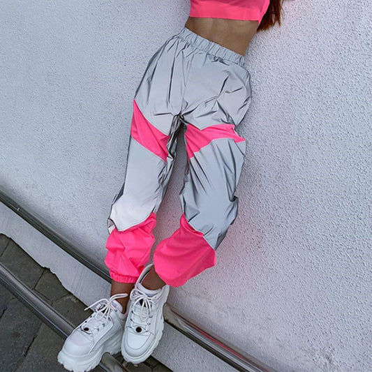 Pantalon cargo pour femmes avec inserts réfléchissants et taille élastique Chic und Stil