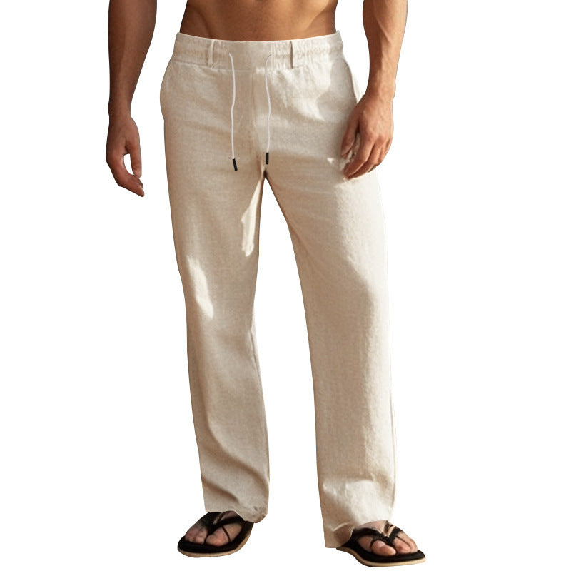 Casual beach pants for men with adjustable waist and side pockets Chic and Style