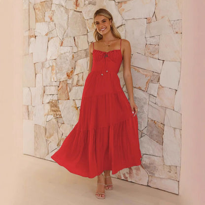 Robe maxi à bretelles réglables pour femmes Chic und Stil