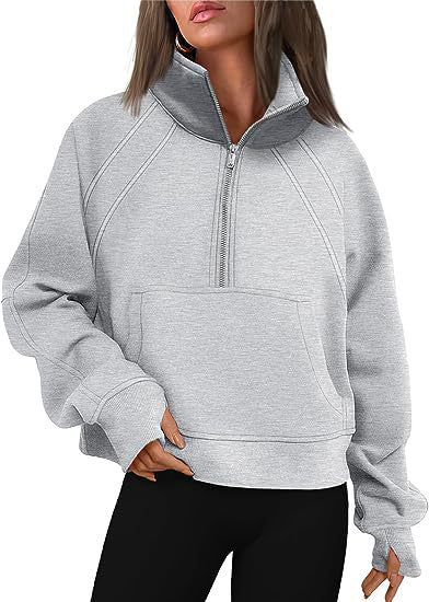 Oversized sweatshirt for women with high collar Chic and Style