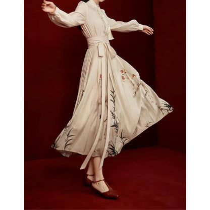 Jupe maxi A-line élégante pour femme avec imprimé artistique Chic und Stil