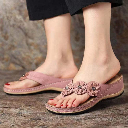 Sandales de bien-être pour femmes à motifs avec décor floral Chic und Stil