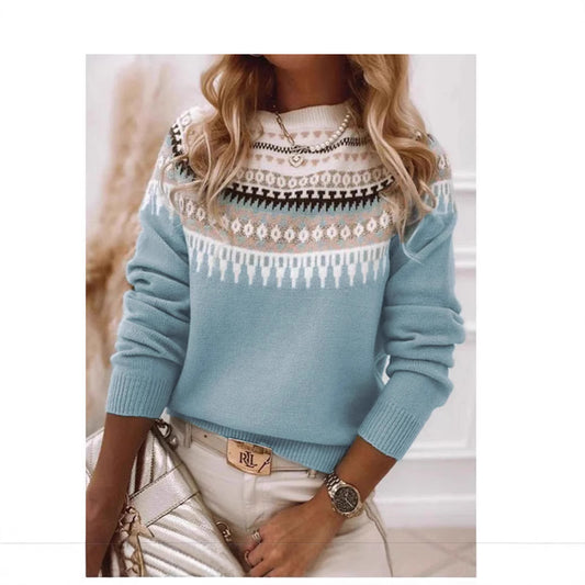 Pull en tricot pour femmes avec motif nordique Chic und Stil