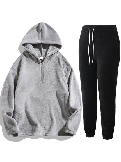Soft fleece hooded sweatshirt and jogging pants set for women Chic und Stil