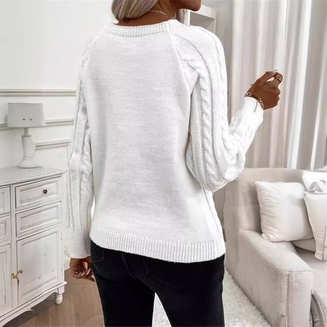 Pull en maille pour femmes avec un motif de losanges texturé et des boutons décoratifs Chic und Stil