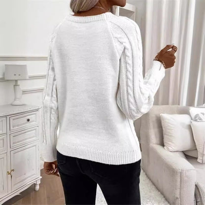 Pull en maille pour femmes avec un motif de losanges texturé et des boutons décoratifs Chic und Stil