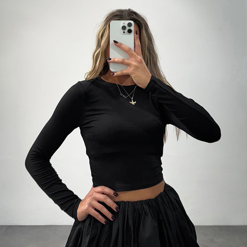 Robe courte à volants pour femmes avec manches longues et taille élastique Chic und Stil