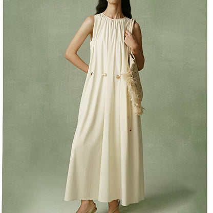 Robe maxi sans manches pour femme avec détail froncé Chic und Stil