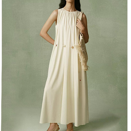 Robe maxi sans manches pour femme avec détail froncé Chic und Stil