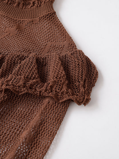 Dames cardigan fin avec détails en volants et patte de boutonnage Chic und Stil