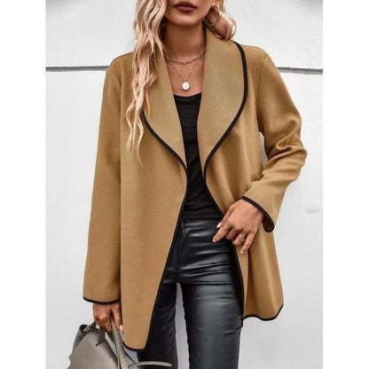 Dames élégant blazer oversize avec piping contrasté Chic und Stil