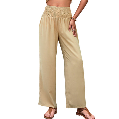 Wide palazzo pants for women with elastic waistband and relaxed fit Chic and Style