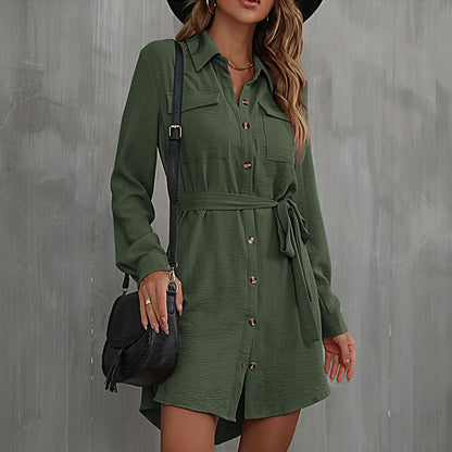 Robe chemisier pour femmes avec ceinture à nouer Chic und Stil