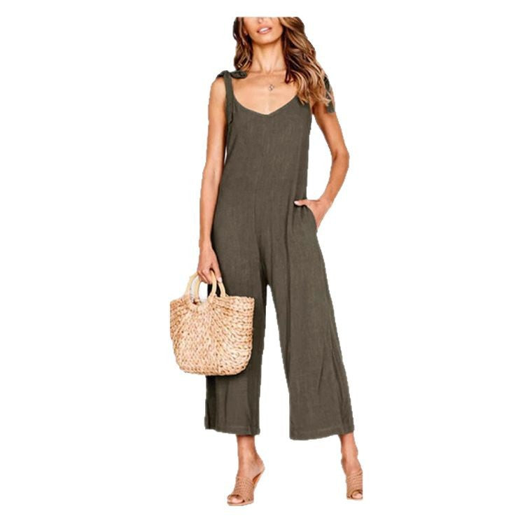 Dames Élégant Combinaison avec bretelles réglables et poches latérales pratiques Chic und Stil