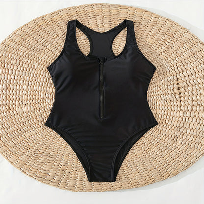 Maillot de bain femme à zip, dos nu, Chic und Stil