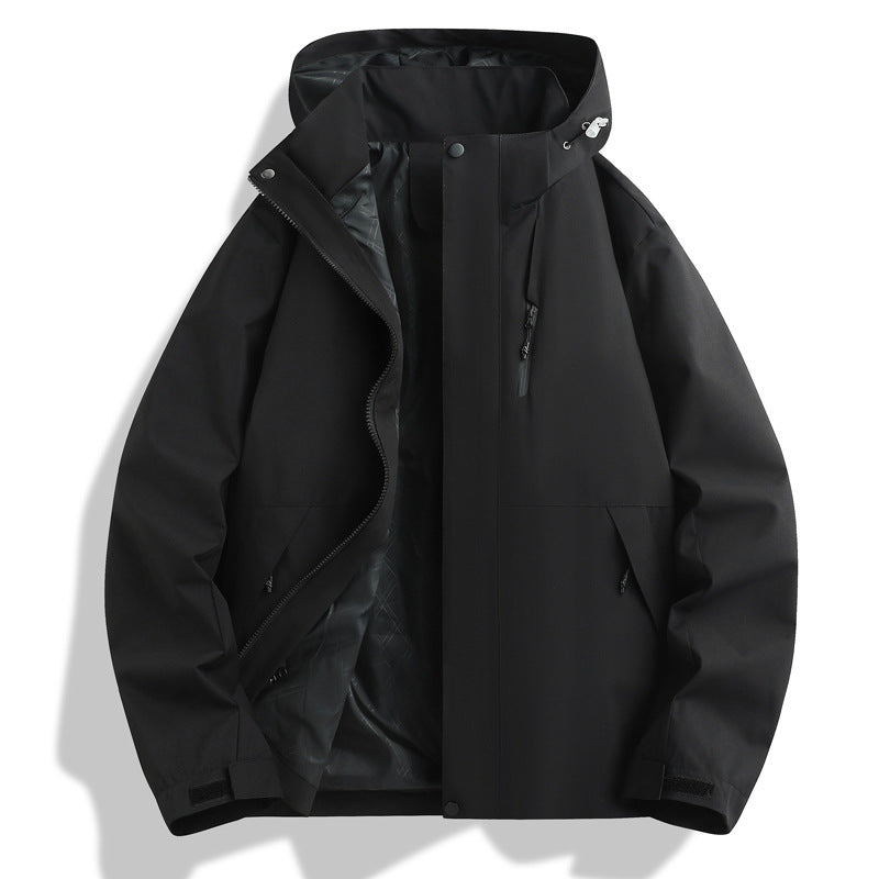 Functional waterproof jacket for men with adjustable hood collar Chic and Style