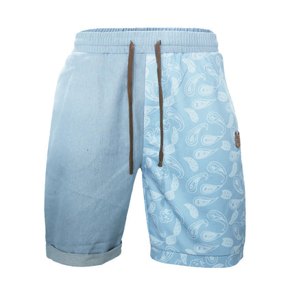 Shorts de plage décontractés pour hommes avec taille élastique et motif coloré Chic und Stil
