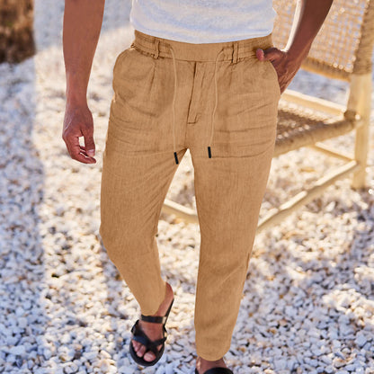 Men's casual pants with elastic waistband and side pockets. Chic and Style