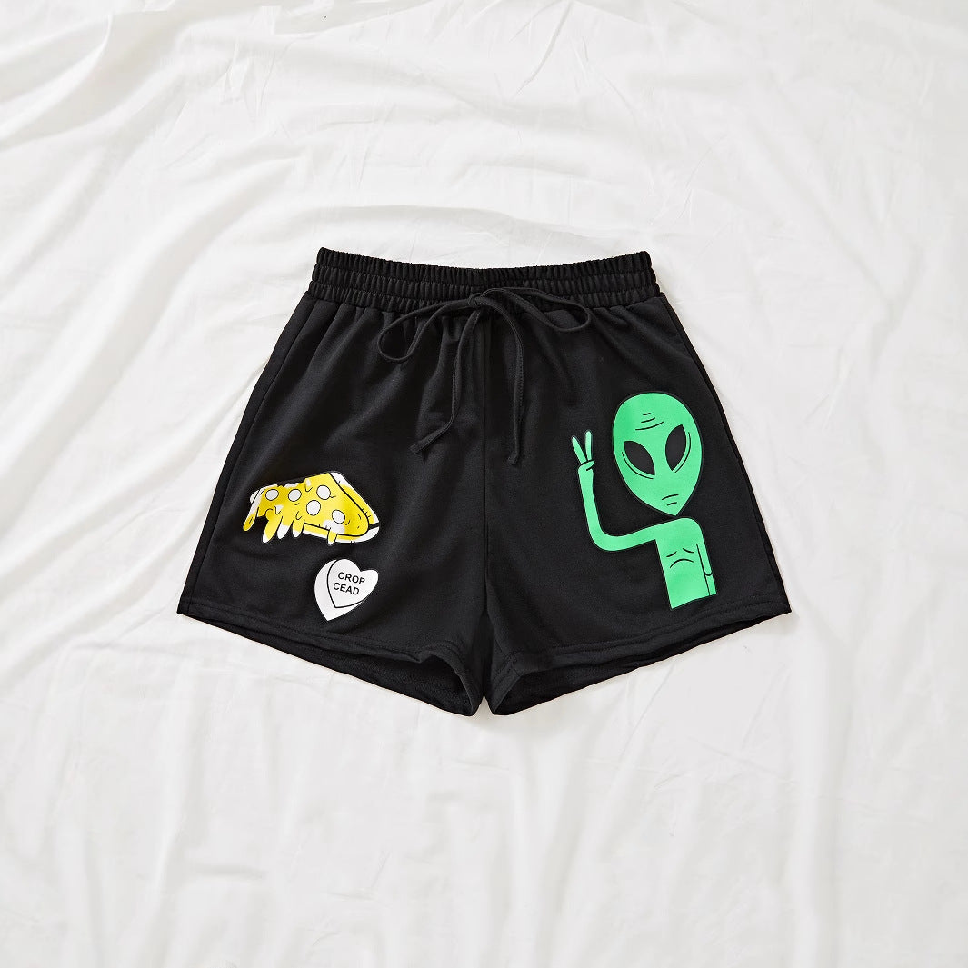 Femme Shorts colorés avec des imprimés amusants et taille élastique Chic und Stil