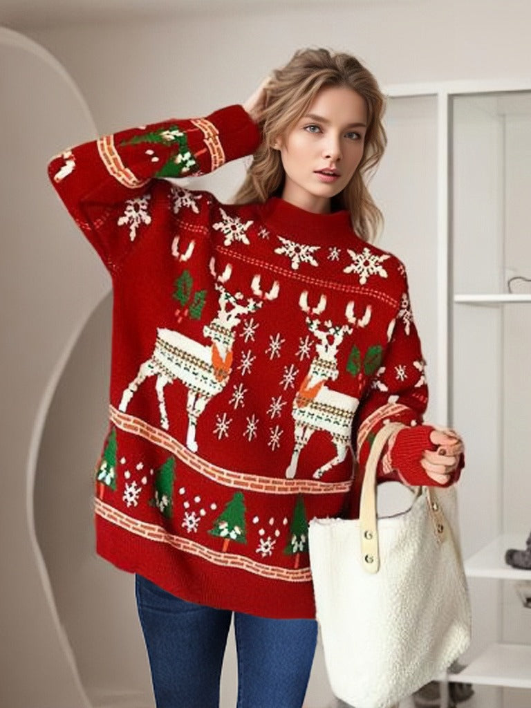 Pull de Noël pour femmes avec des motifs festifs et une coupe décontractée Chic und Stil