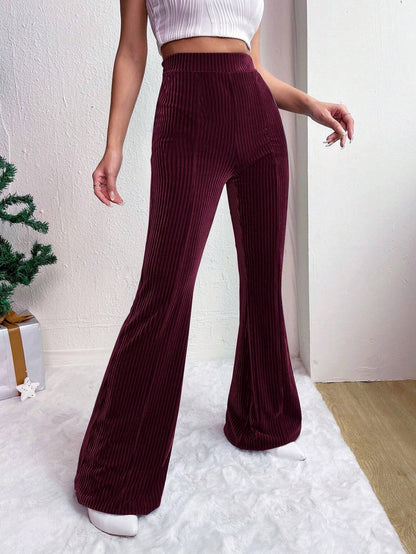 Women Elegant and Comfortable Satin Pants with Vertical Stripes Chic and Style