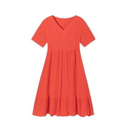 Robe fluide à volants pour femmes avec décolleté en V Chic und Stil