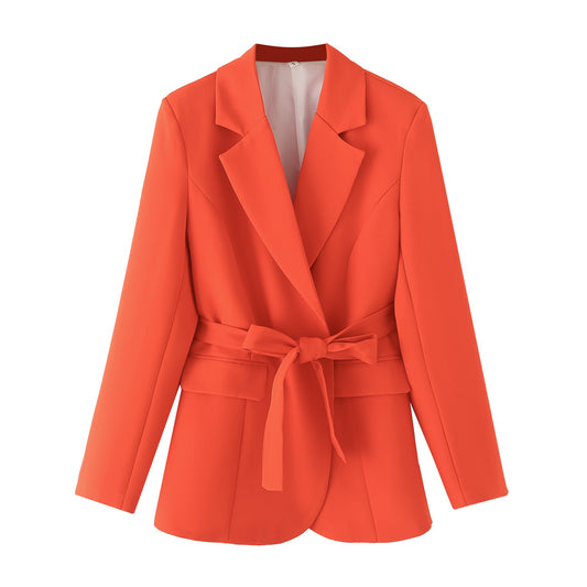Blazer ajusté pour femmes avec poches pratiques et ceinture à nouer Chic und Stil