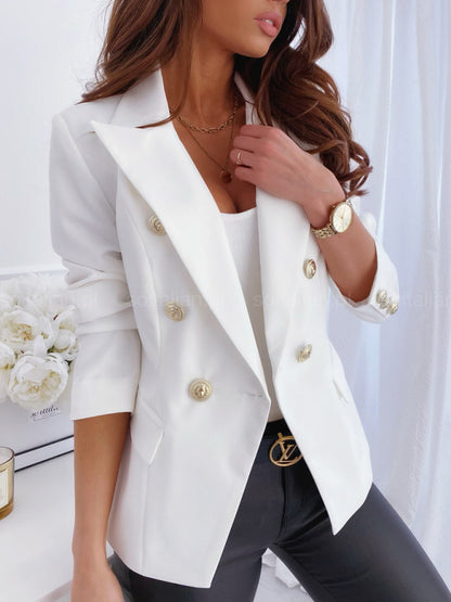 Dames Blazer élégant avec double rangée de boutons et détails dorés Chic und Stil